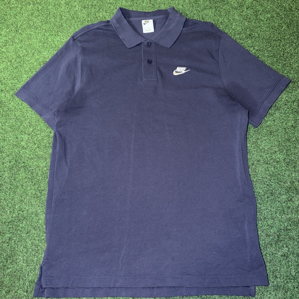 Nike Navy Blue Polo Shirt Men's Size Large Embroidered 130
